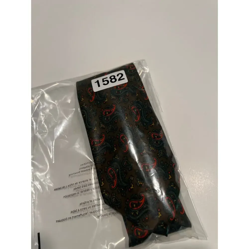 Ermenegildo Zegna Men’s Silk Necktie Brown Pink Paisley JL